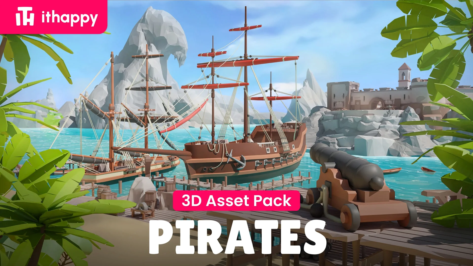 Pirates - Low Poly 3D Models Pack