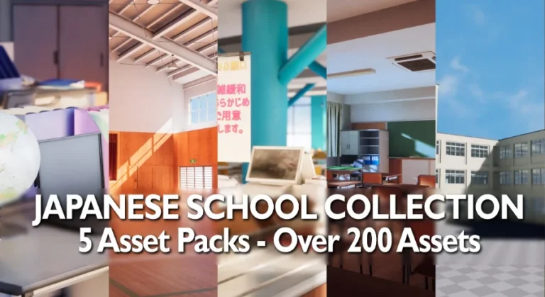 Japanese School Collection – 5 Asset Packs, Over 200 Assets