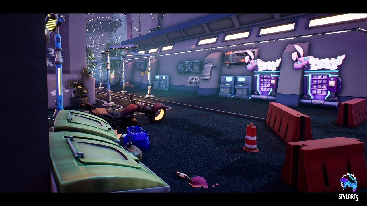 Modular Stylized Cyberpunk Street ( Cyberpunk Cyber Street Cyberpunk Stylized ) asset