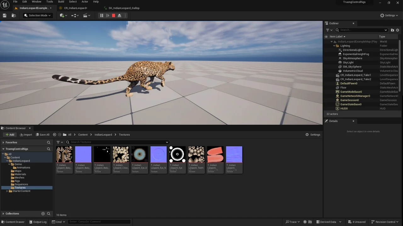 Indian Leopard Control Rig asset