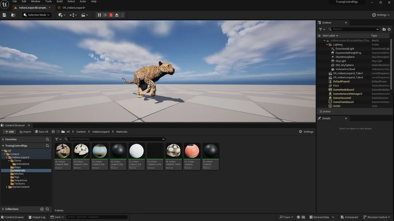 Indian Leopard Control Rig asset