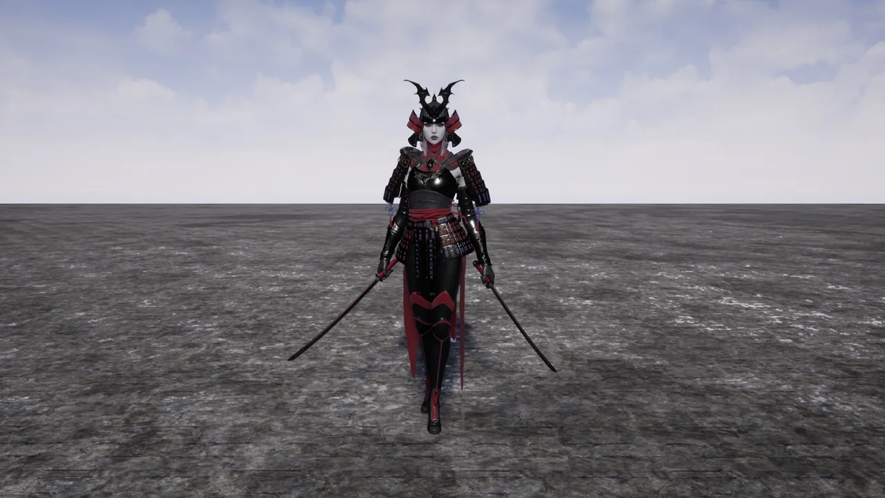 Female TwinKatana asset
