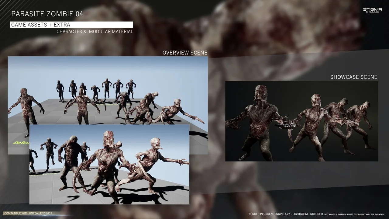 Parasite Zombie 04 – Game Assets + Extra asset