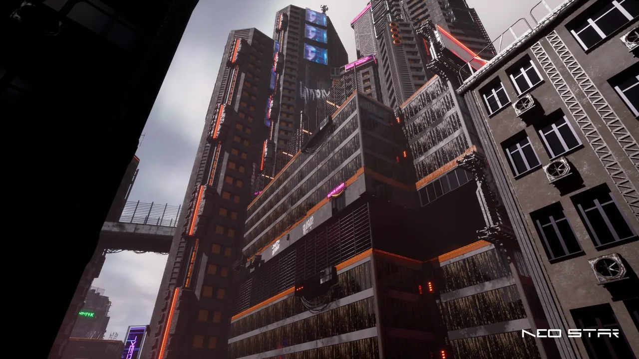 Cyberpunk Buildings Pack asset