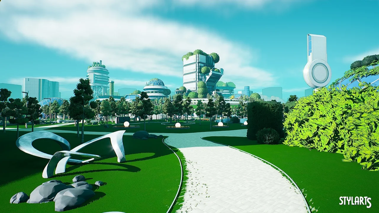 Stylized Solarpunk City ( Stylized Solar City Solarpunk City Solar 3D Stylised ) asset