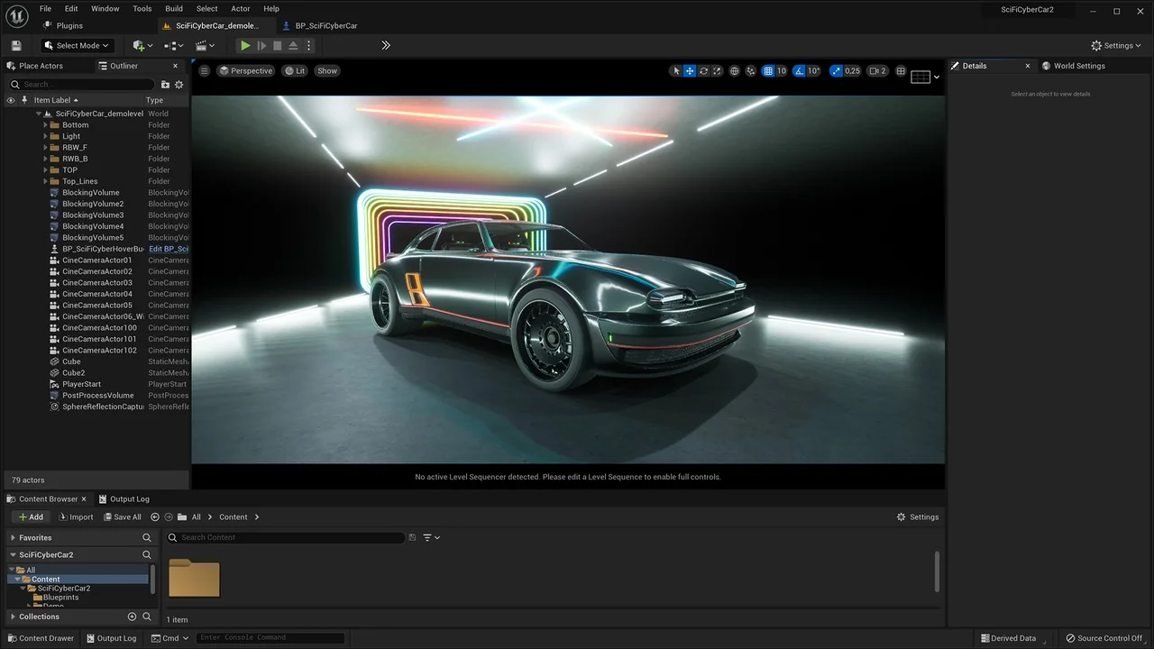 SciFi Cyber Car 2 asset