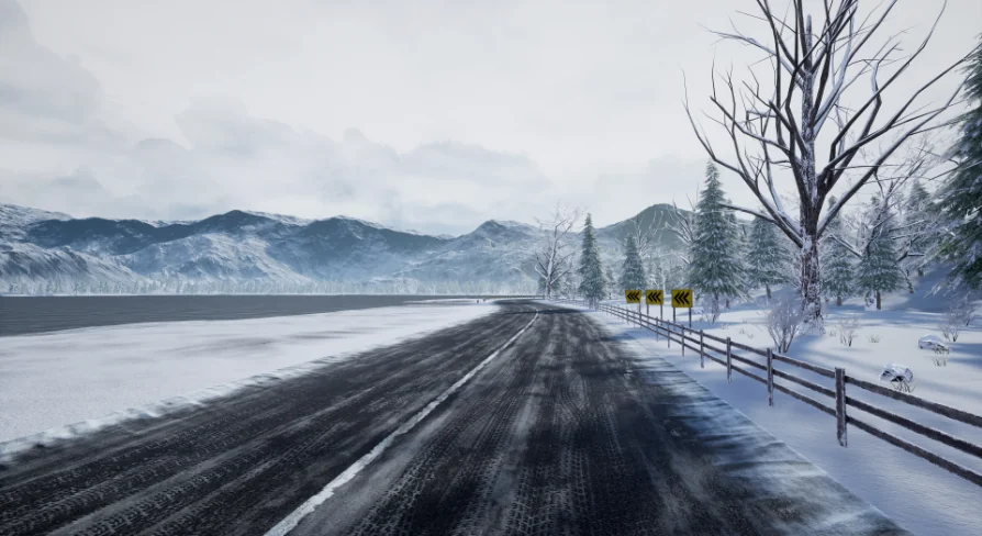 "Racing Track" Winter Landscape