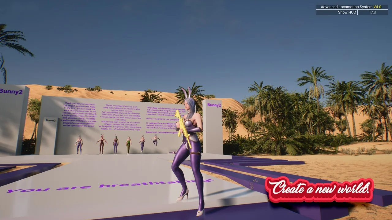 Bunny – Cute Fighting Anime Warrior Girl Realistic MMORPG FPS Stylized Character asset