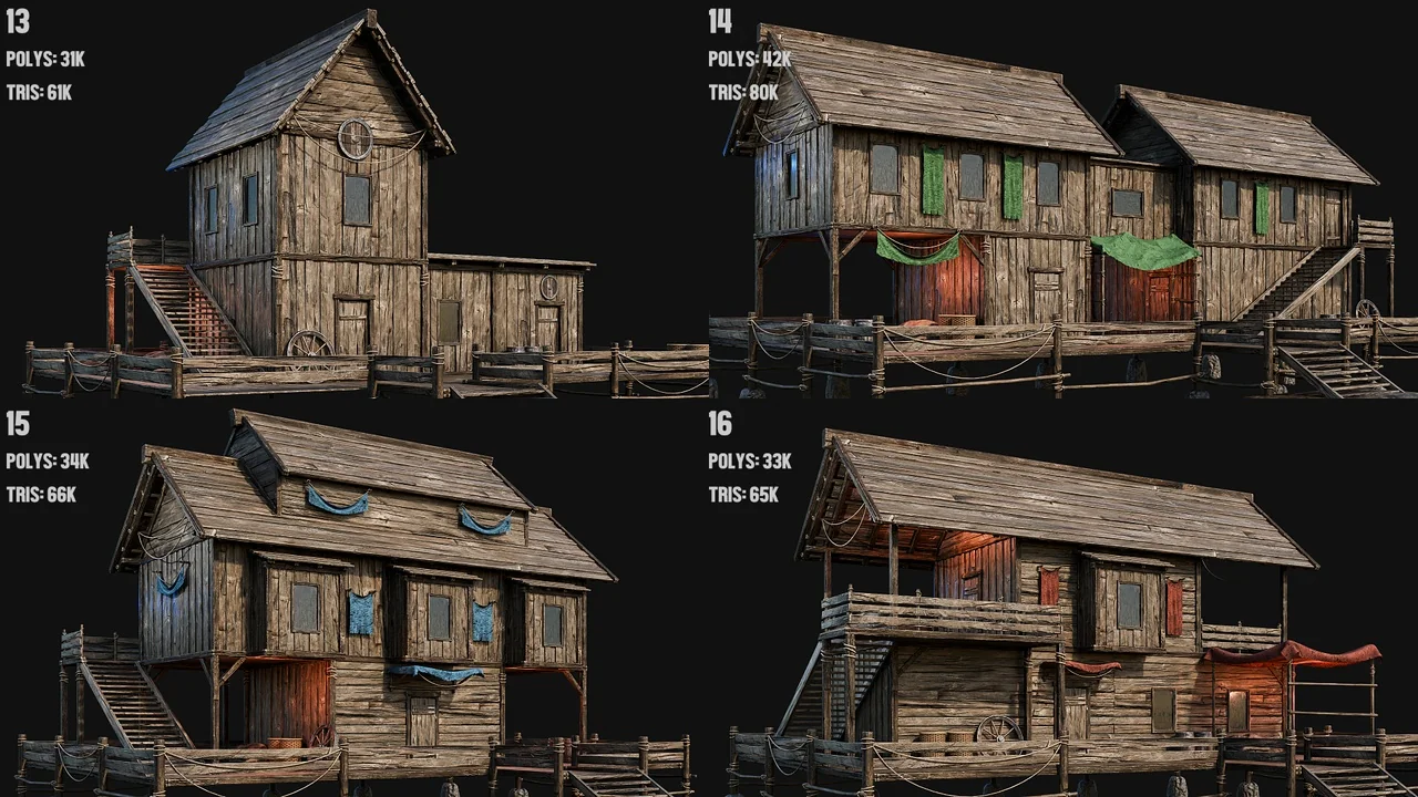 LAKE HOUSE 01 with INTERIORS 4K PBR asset