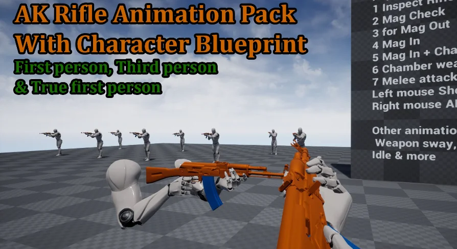 AK Rifle Character Animation Pack First & Third Person