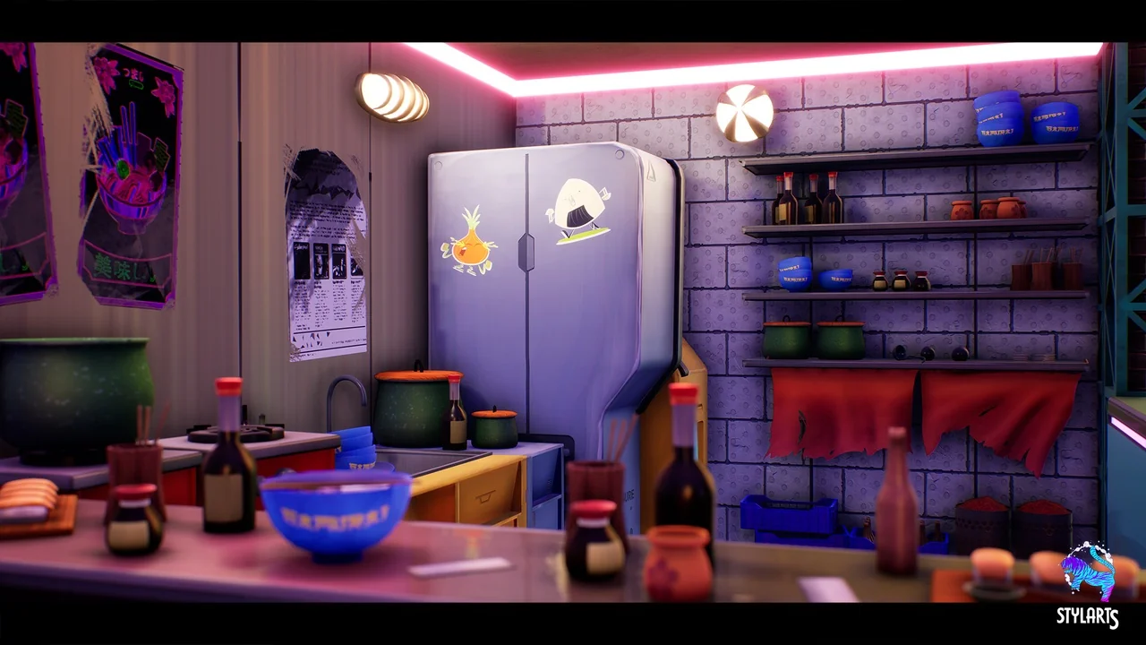 Modular Stylized Cyberpunk Street ( Cyberpunk Cyber Street Cyberpunk Stylized ) asset