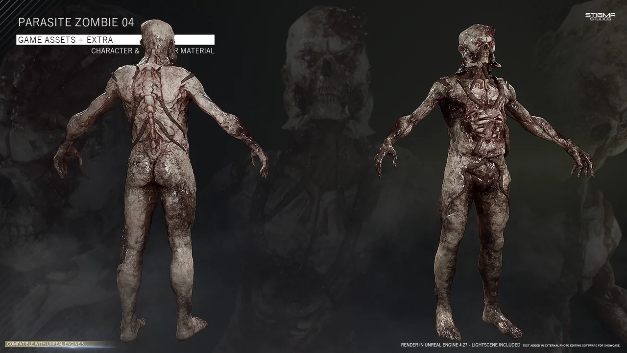 Parasite Zombie 04 – Game Assets + Extra asset