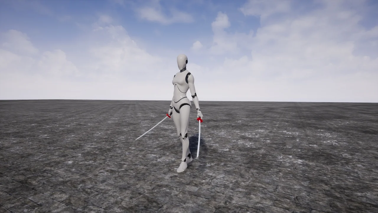 Female TwinKatana asset