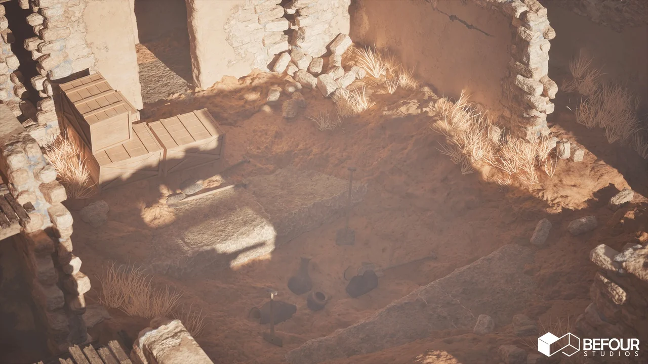 Ancient Desert Ruins Environment w/ Map Generator PCG asset