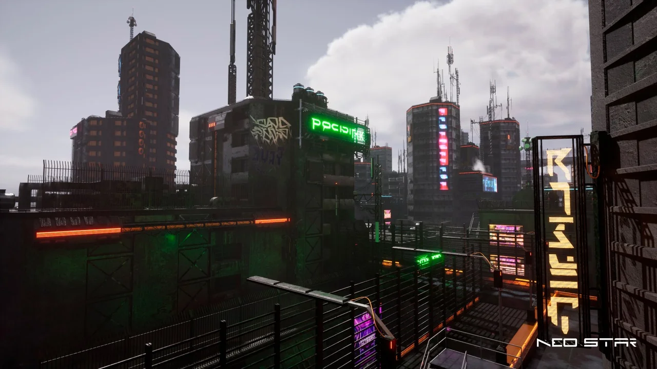 Cyberpunk Buildings Pack asset