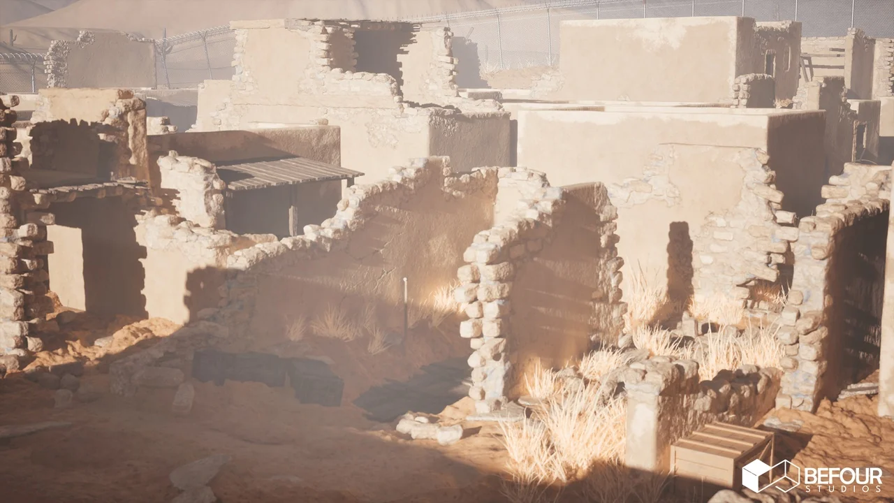 Ancient Desert Ruins Environment w/ Map Generator PCG asset
