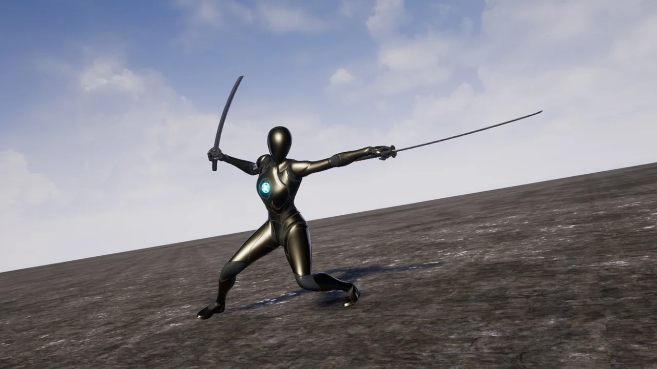 Female TwinKatana asset