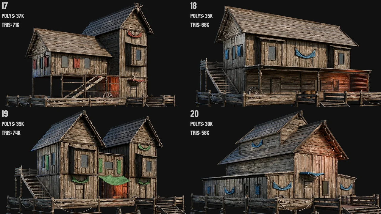 LAKE HOUSE 01 with INTERIORS 4K PBR asset