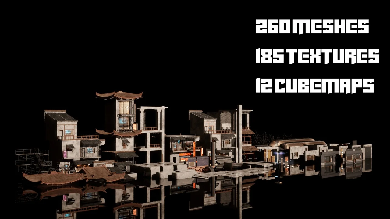 Cyberpunk City (Cyberpunk, Cyberpunk City, Sci-Fi City) asset