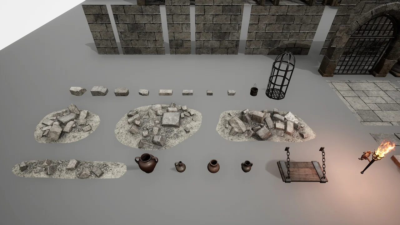 Modular Medieval Underground Prison Kit asset