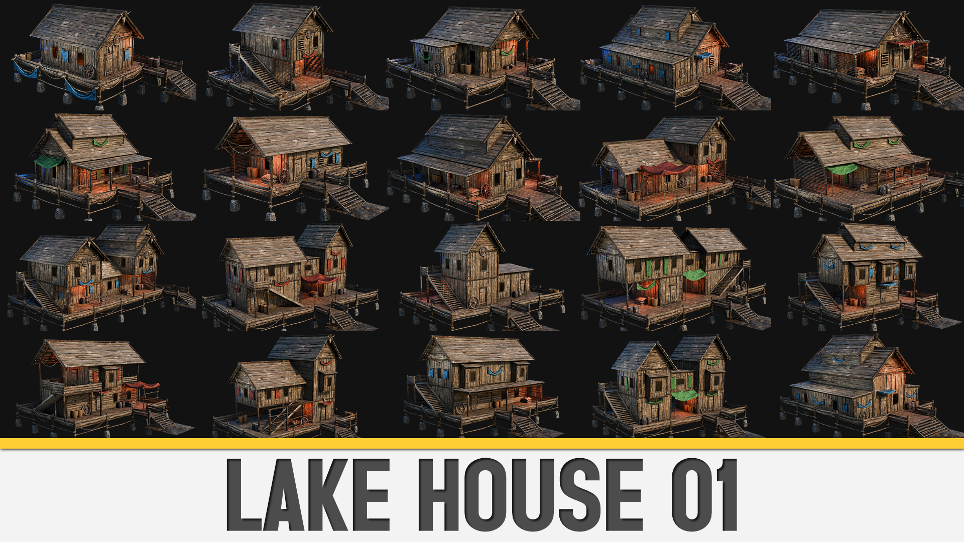 LAKE HOUSE 01 with INTERIORS 4K PBR