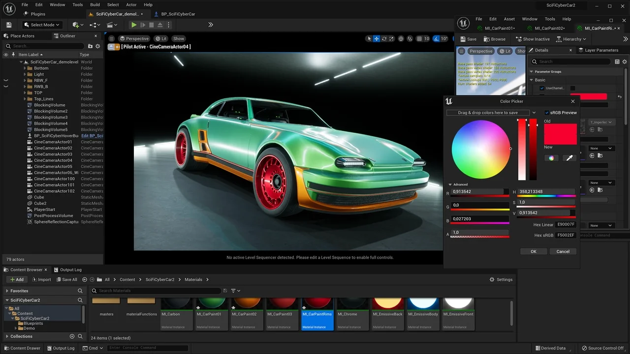 SciFi Cyber Car 2 asset