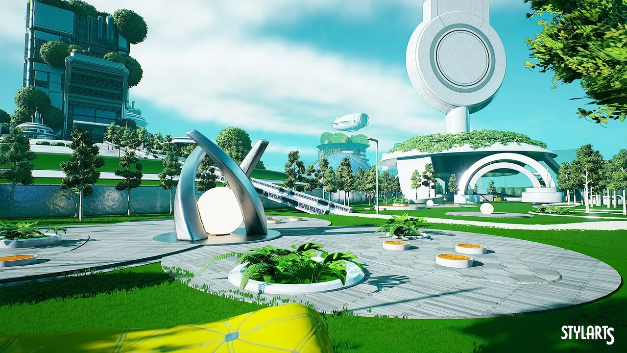 Stylized Solarpunk City ( Stylized Solar City Solarpunk City Solar 3D Stylised ) asset