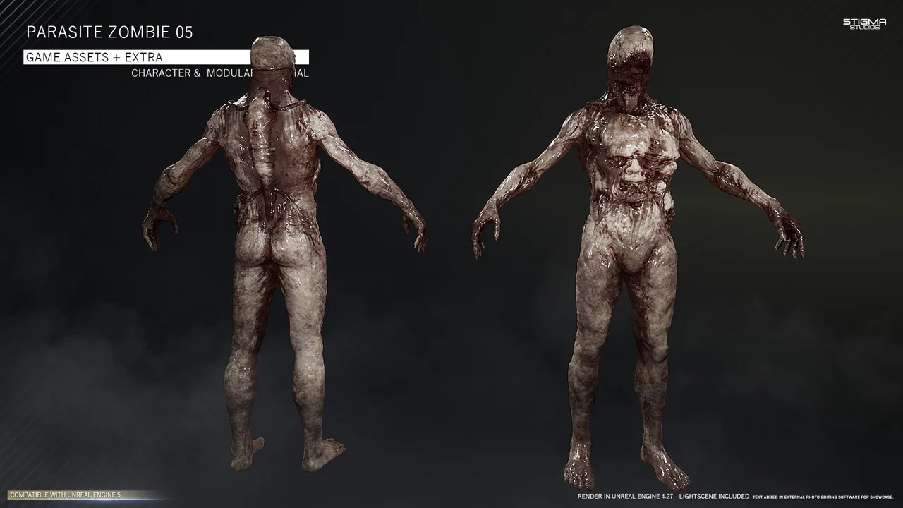 Parasite Zombie 05 – Game Assets + Extra asset