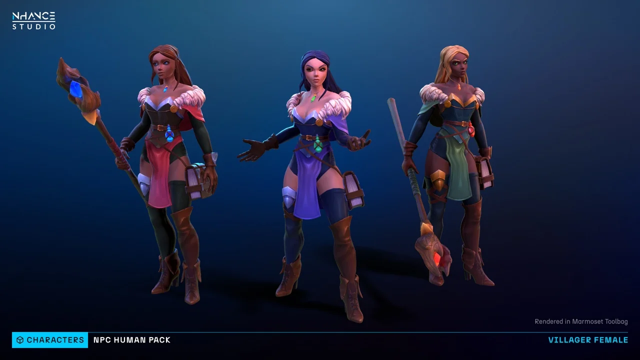 Stylized Fantasy Human NPC Pack asset