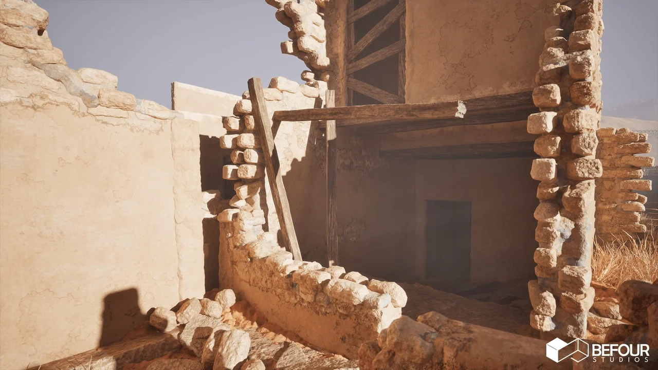 Ancient Desert Ruins Environment w/ Map Generator PCG asset