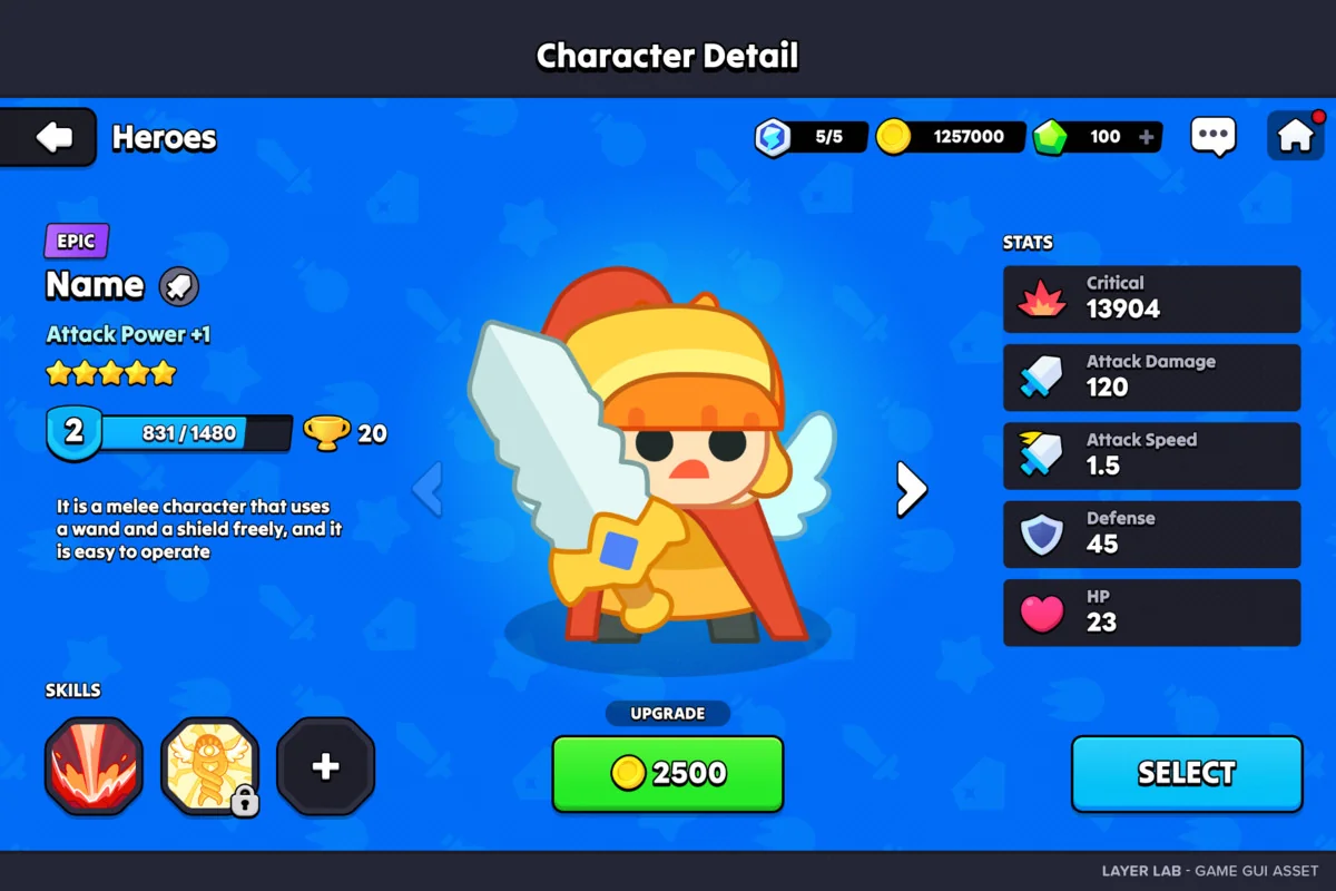 GUI – Casual Fantasy asset