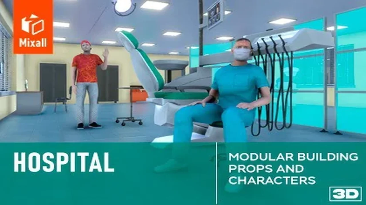 Hospital - modular building, props and characters