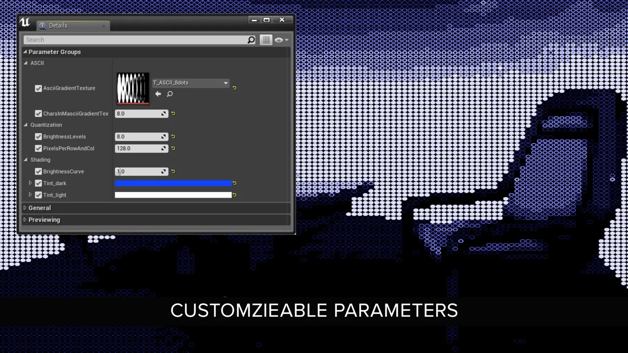 ASCII Post Process Material asset
