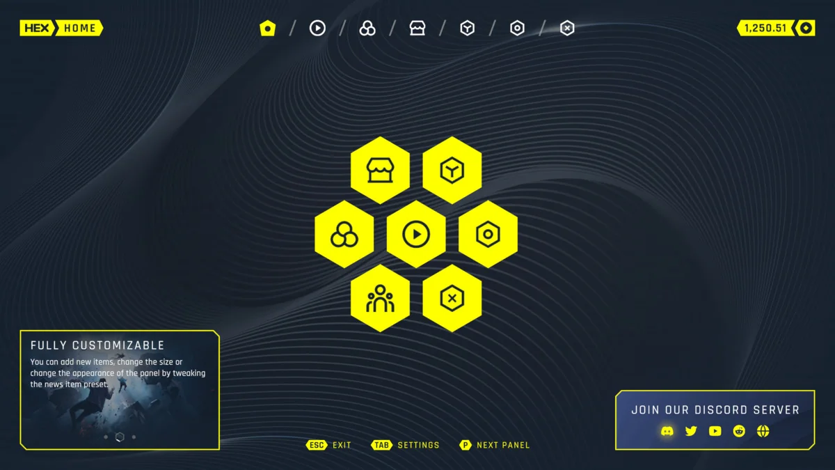 Hex – Complete Stylish UI asset