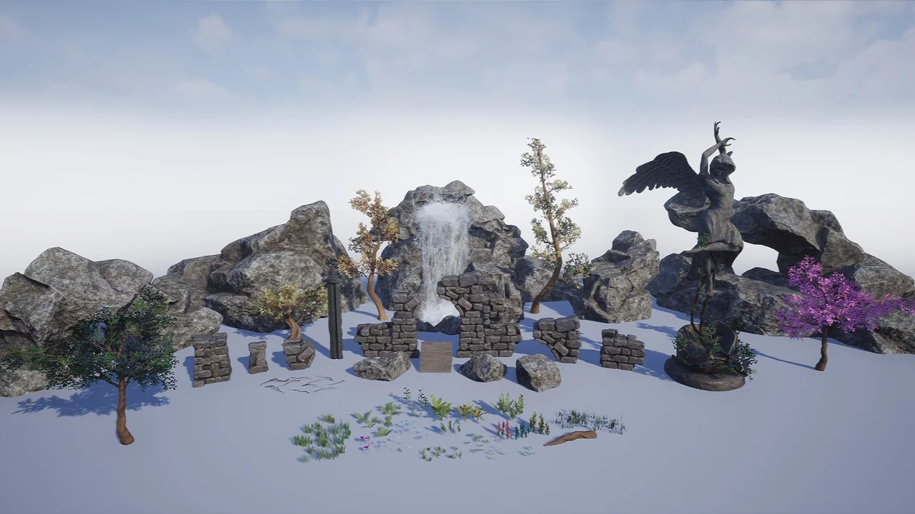 Mountain (Ancient Mountain, Mount, Shrine, Mountain Environment) asset
