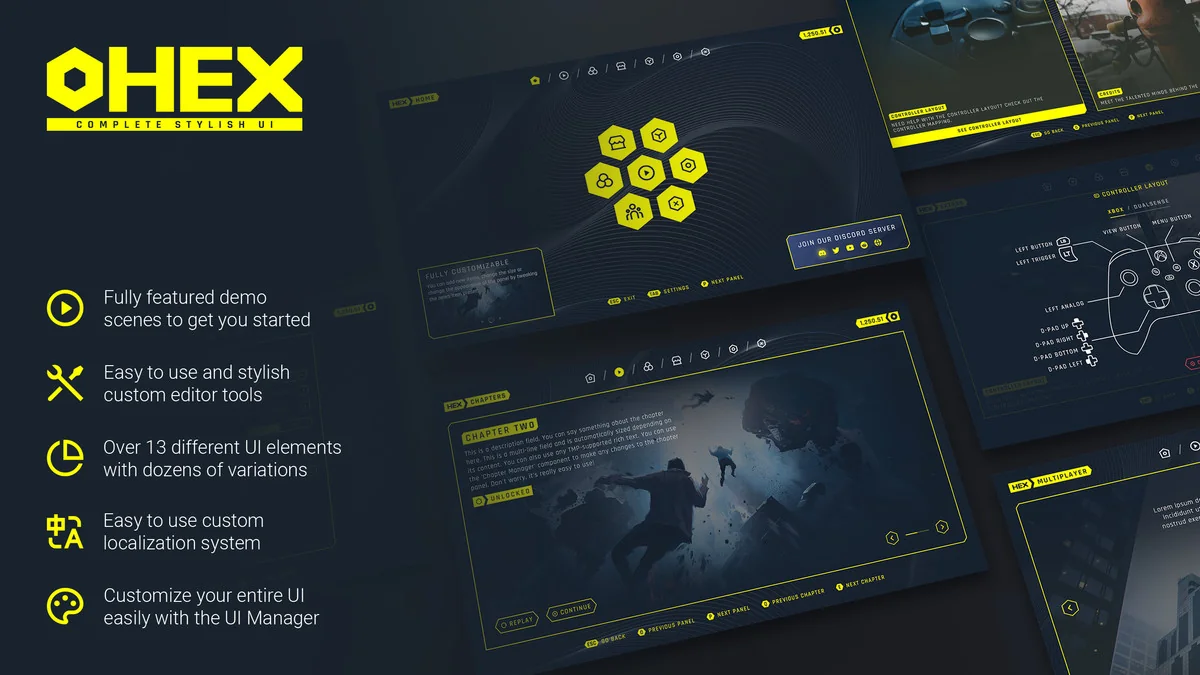 Hex – Complete Stylish UI asset