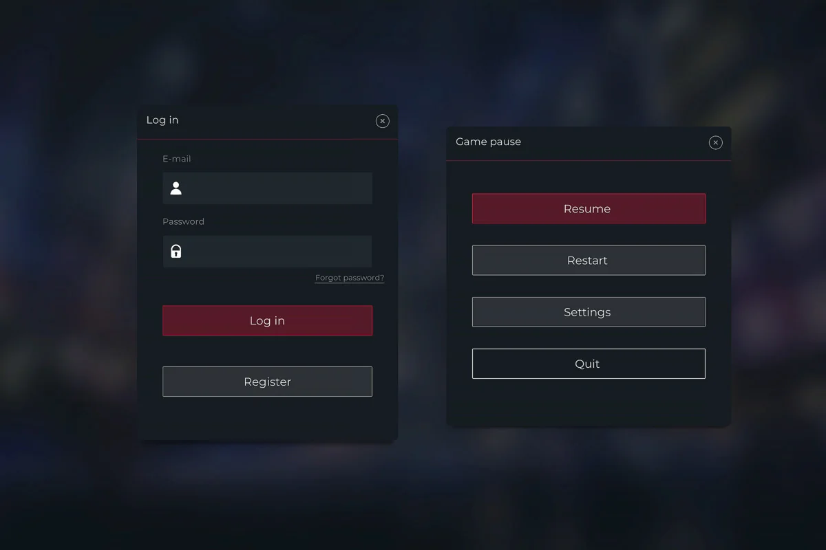 Flat Dark Themed GUI / UI Kit – over 600 PNG ! asset