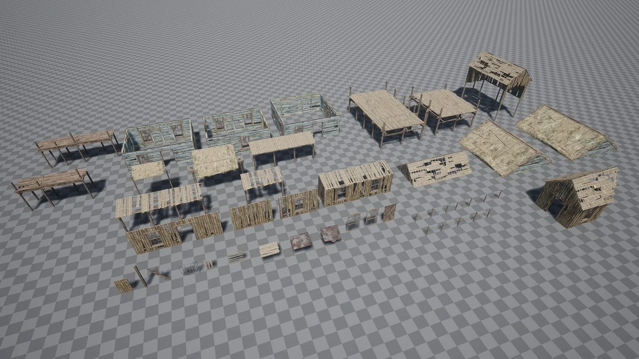 Survival Forest Cabin Bundle (Survival Environment, Forest House, Log House ) asset