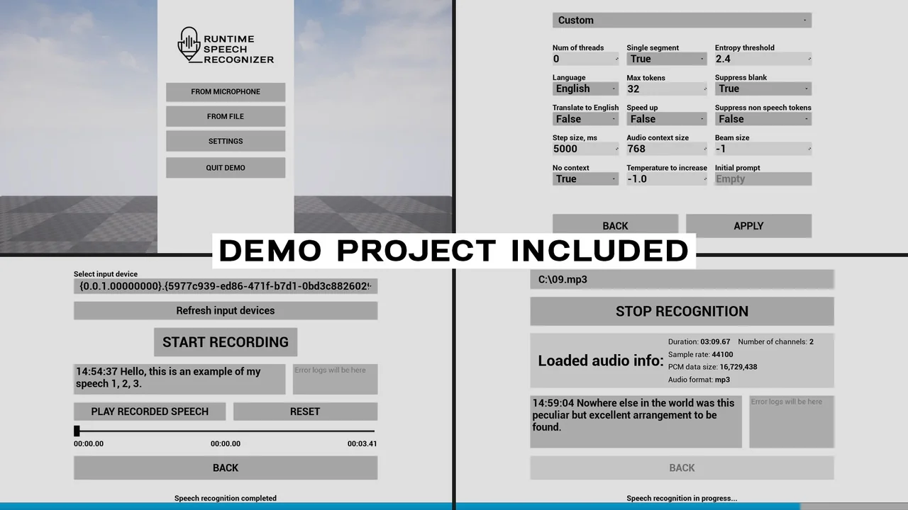 Runtime Speech Recognizer (Real-Time, Offline, AI) asset