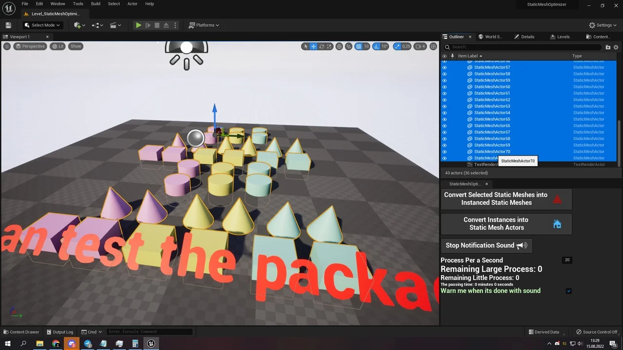 FPS Booster: Static Mesh Optimizer asset