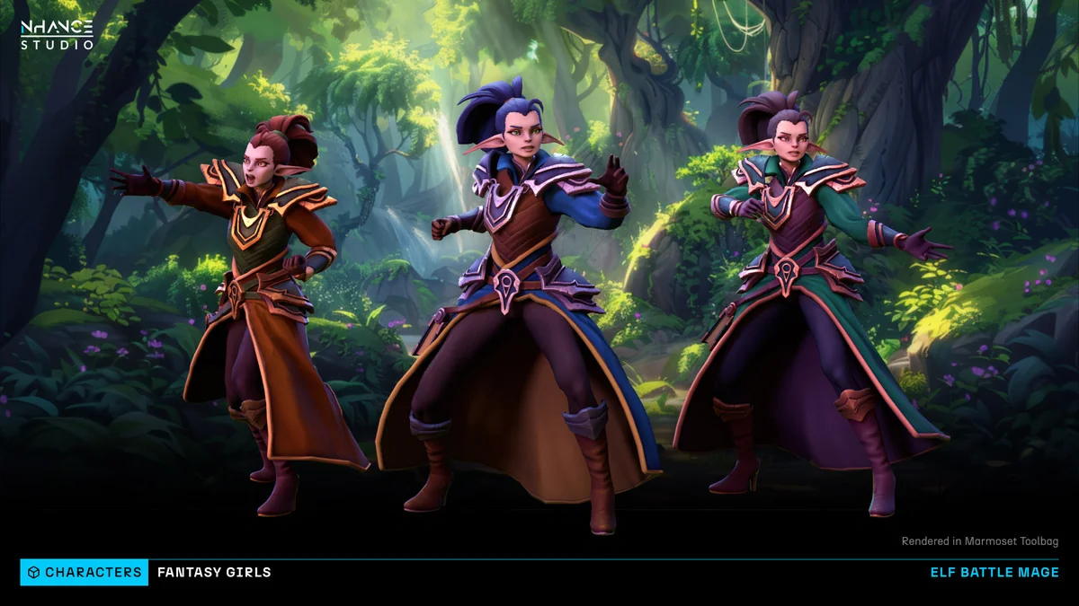 Stylized Fantasy Girls NPC Pack #3 asset