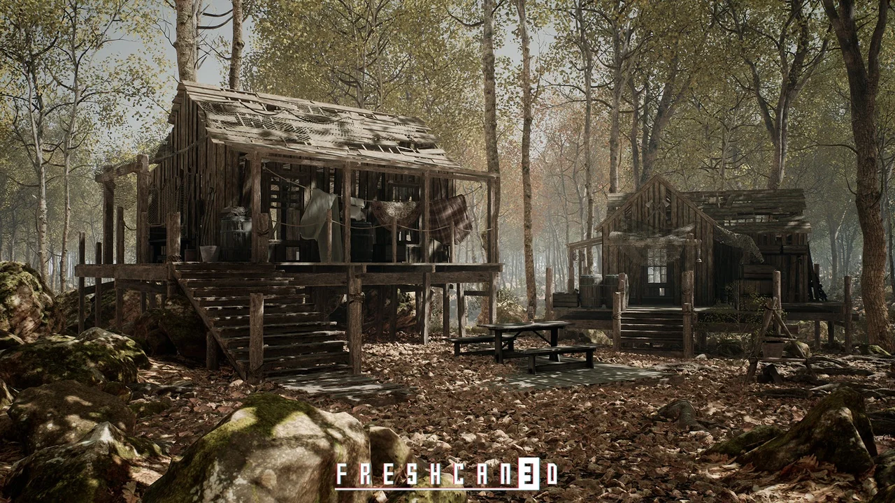Survival Forest Cabin Bundle (Survival Environment, Forest House, Log House ) asset