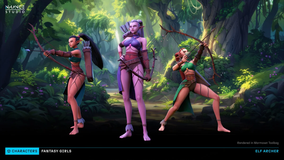 Stylized Fantasy Girls NPC Pack #3 asset