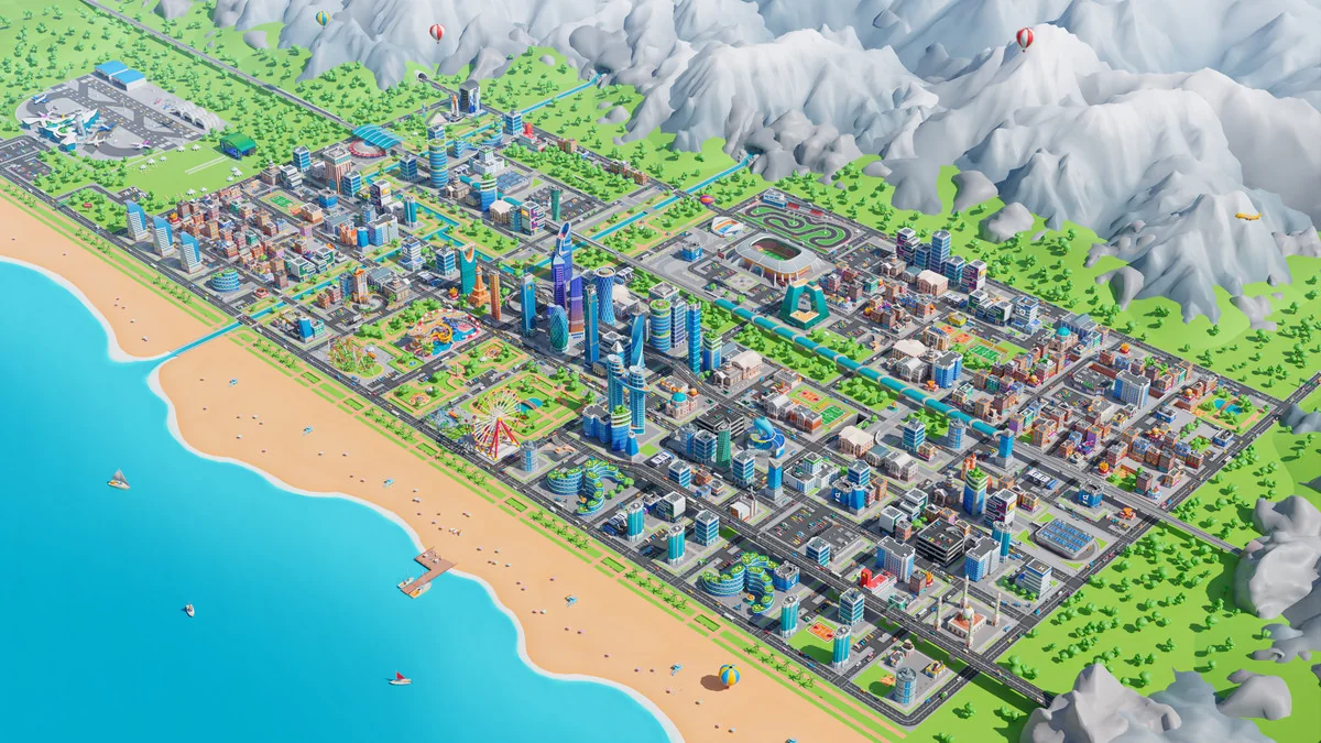 Megacity – Low Poly City 3D Models Pack asset