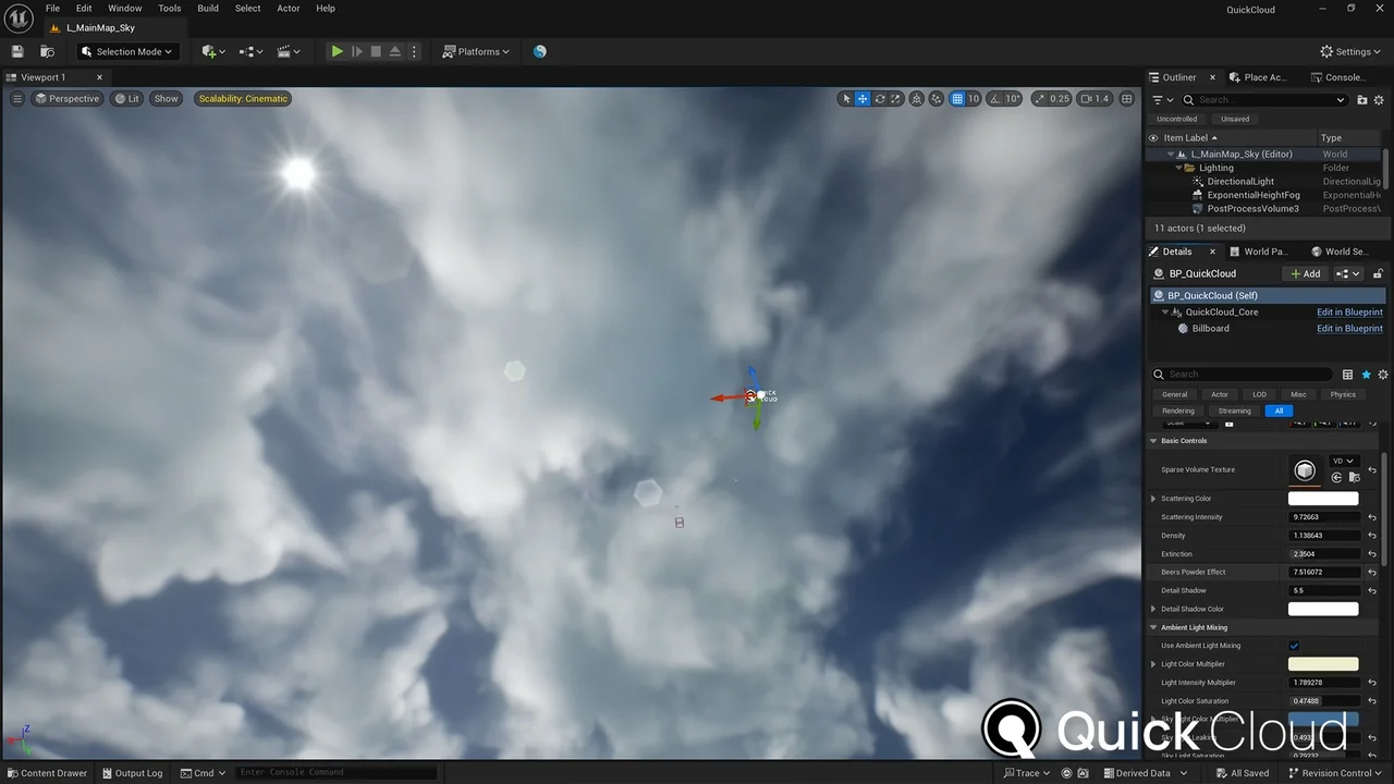 Quick Cloud – VDB Cloud Volumetric Cinematic Clouds asset