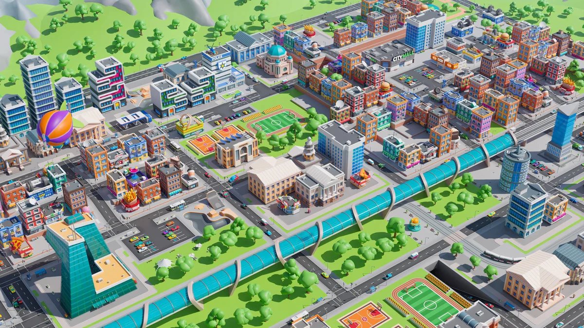 Megacity – Low Poly City 3D Models Pack asset