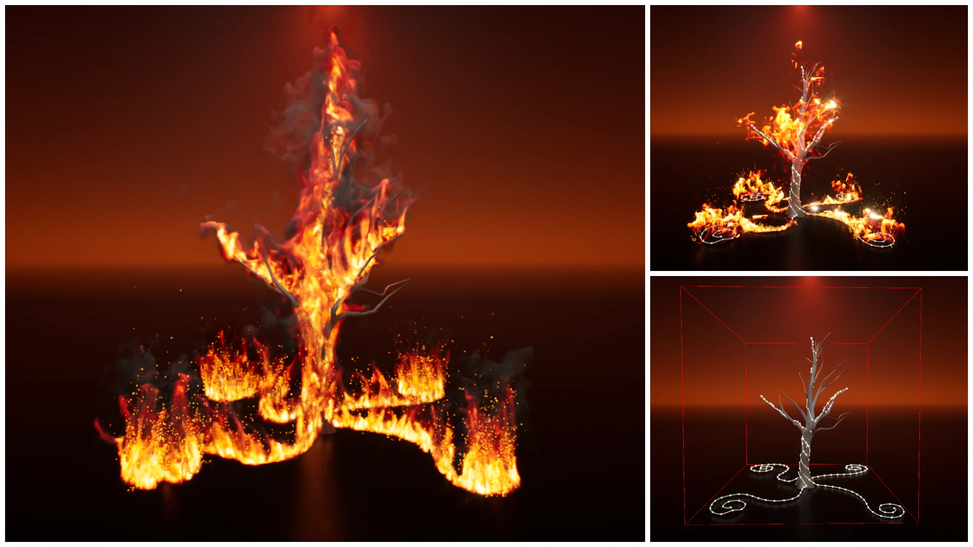 Smoke and Fire Spline - Niagara Fluids