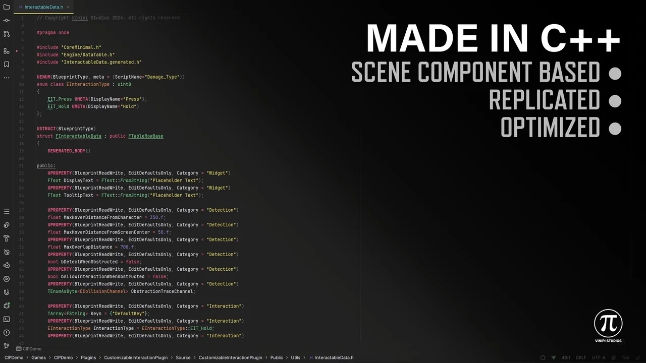 Customizable Interaction Plugin asset