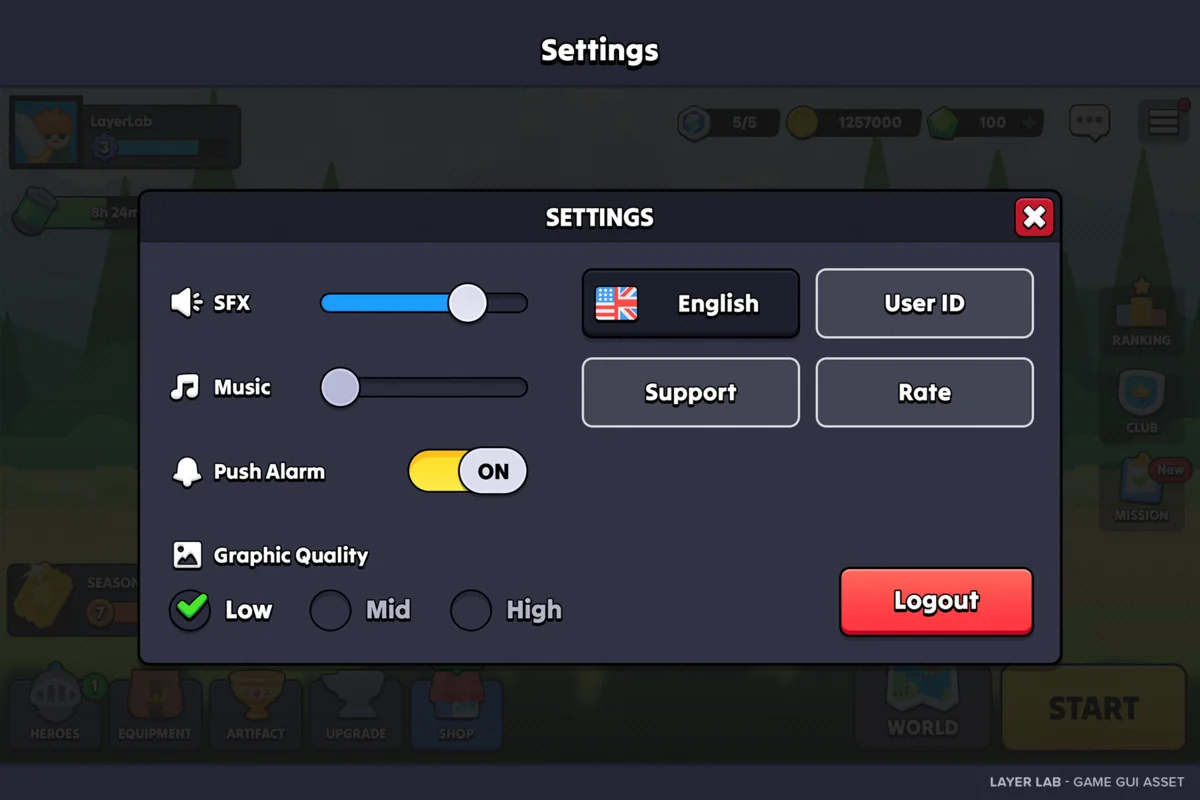 GUI – Casual Fantasy asset