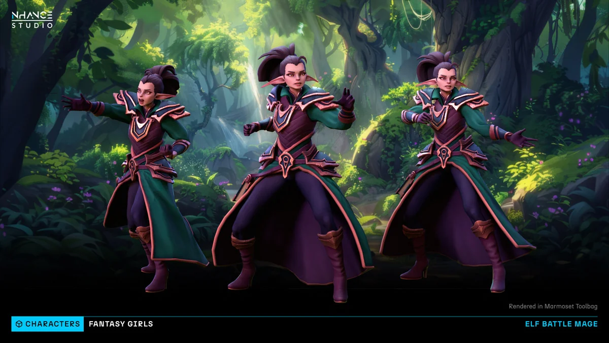 Stylized Fantasy Girls NPC Pack #3 asset